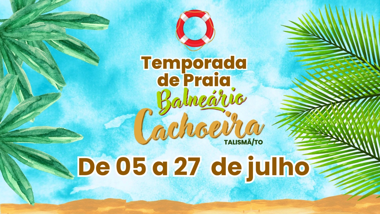 Prefeitura de Talismã instala estrutura e leva atrações musicais para a temporada de praia do Balneário Cachoeira.