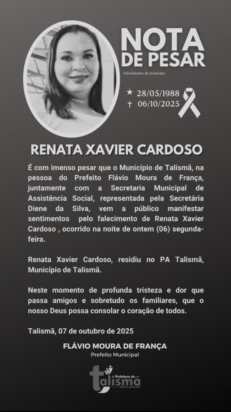 NOTA DE PESAR