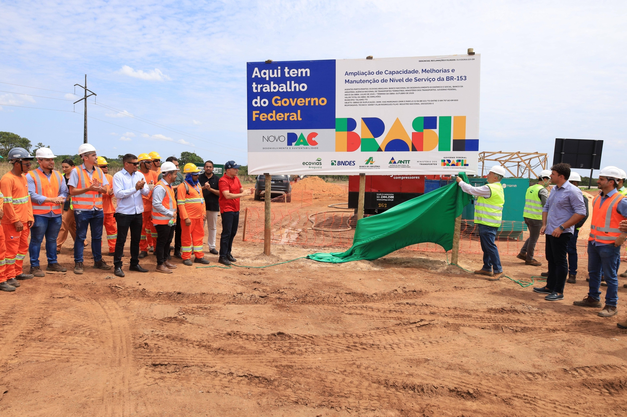 MINISTRO DOS TRANSPORTES VISITA TALISMÃ PARA  ACOMPANHAR OBRAS DE DUPLICAÇÃO DA BR-153