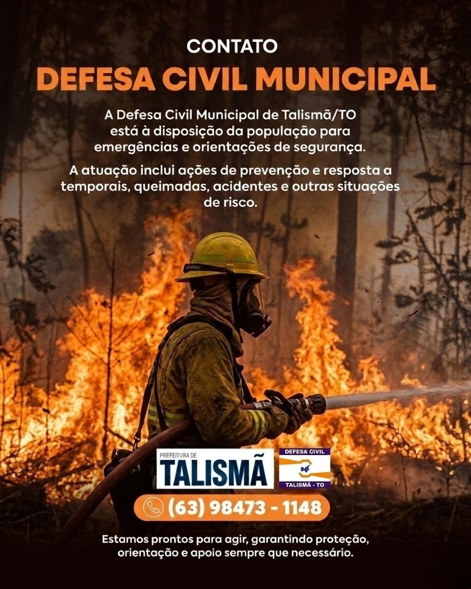 Prefeitura de Talismã divulga contato oficial de emergência da Defesa Civil